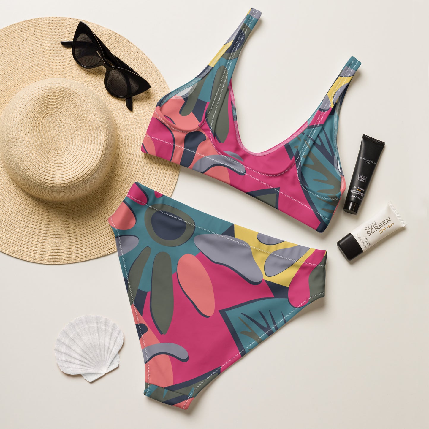Recycled high-waisted bikini