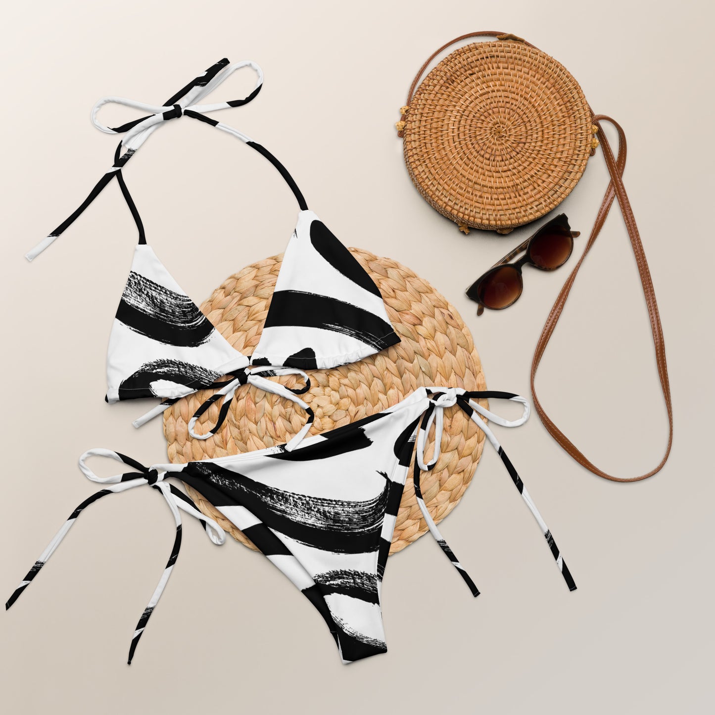 All-over print recycled string bikini