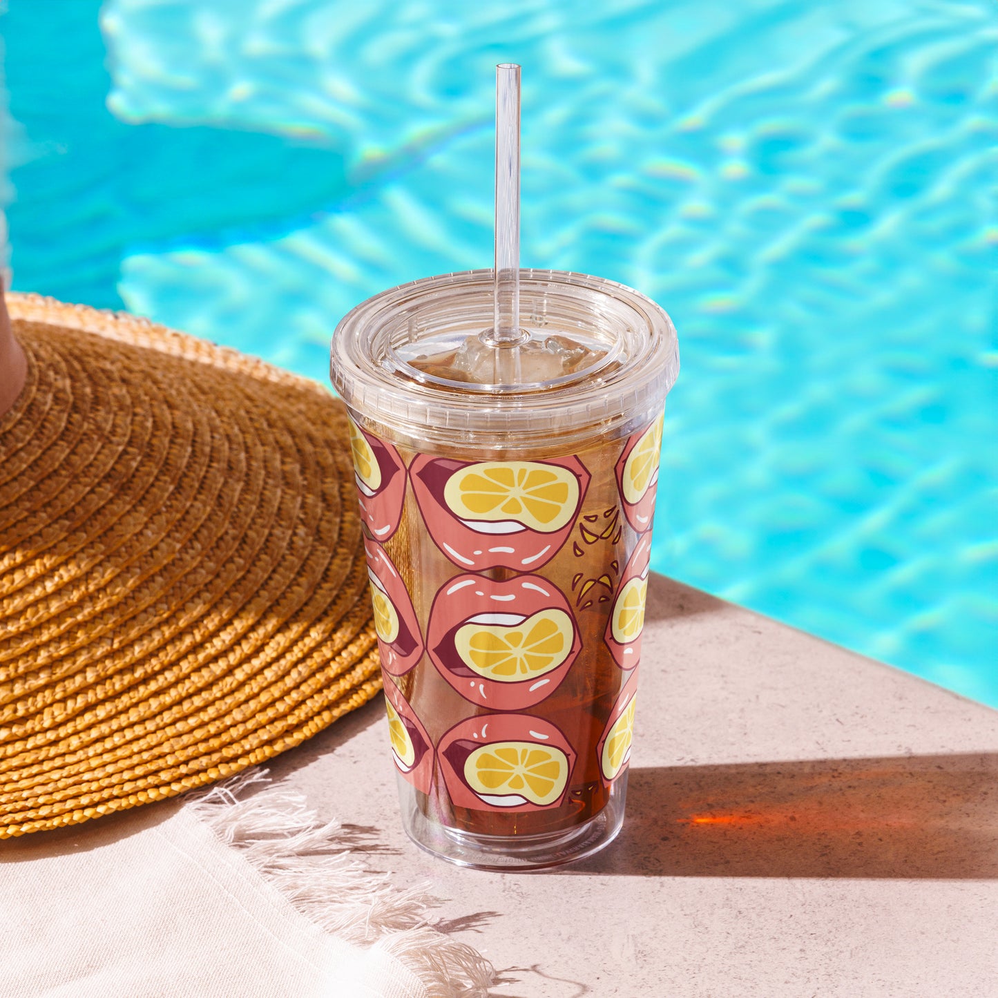Clear plastic tumbler
