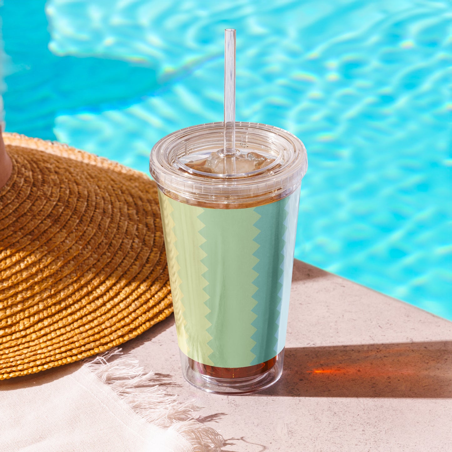 Clear plastic tumbler