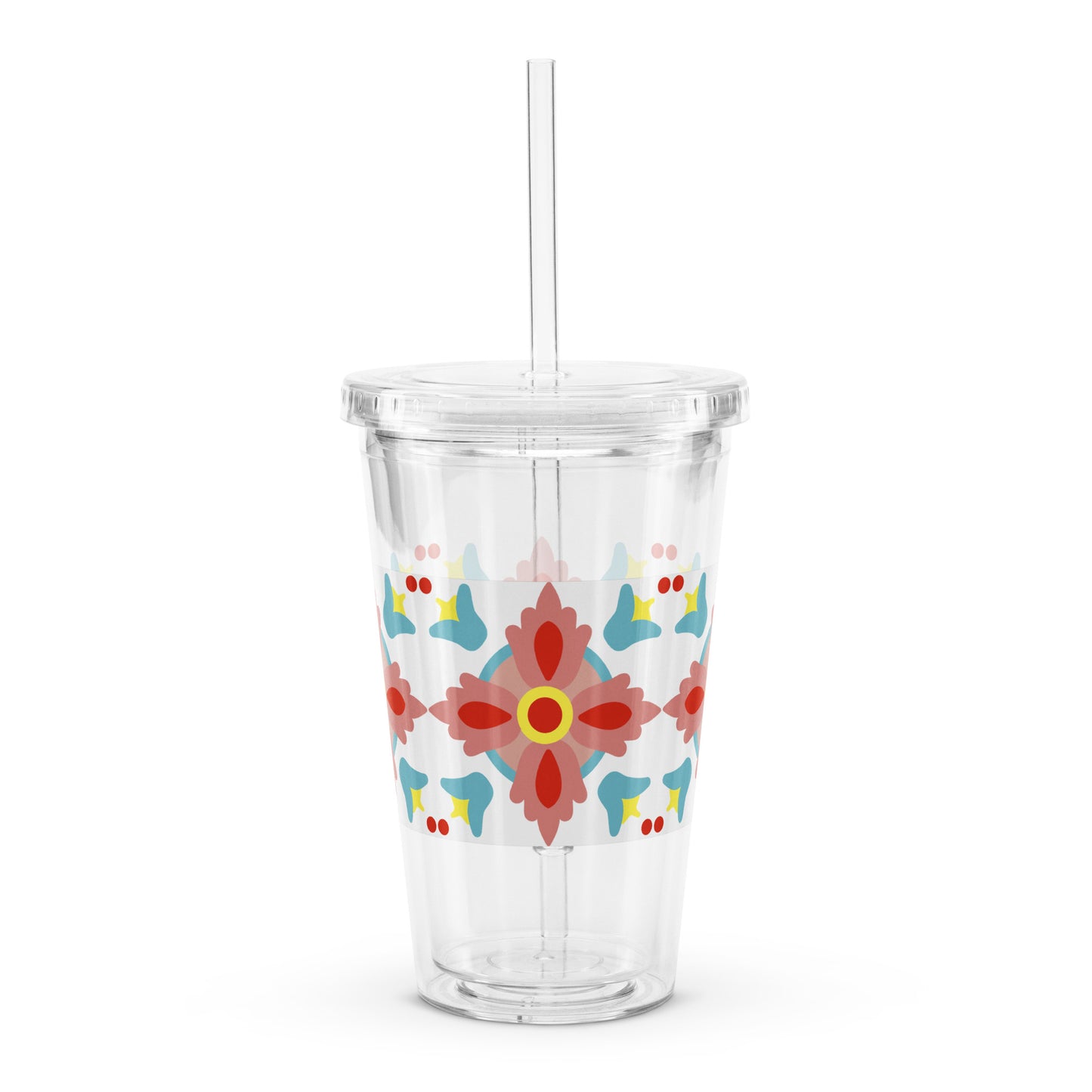 Clear plastic tumbler