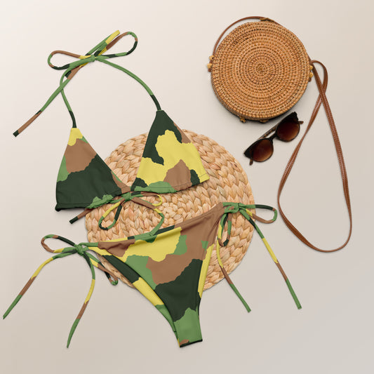 All-over print recycled string bikini