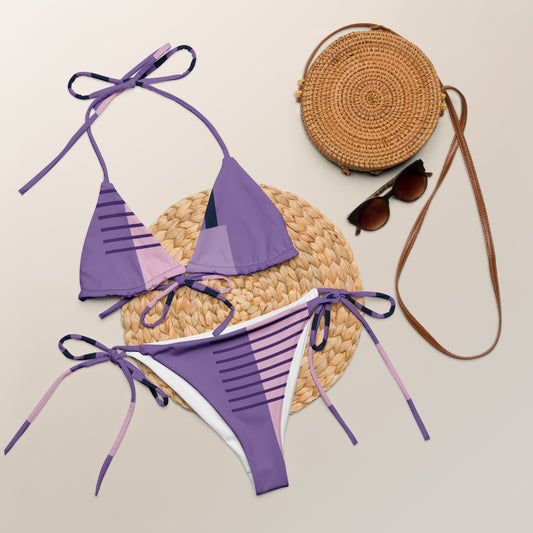 All-over print recycled string bikini