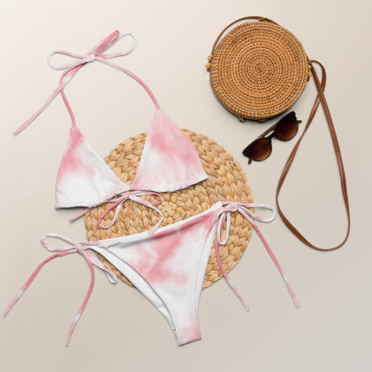 All-over print recycled string bikini