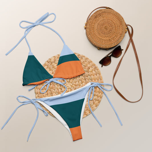 All-over print recycled string bikini