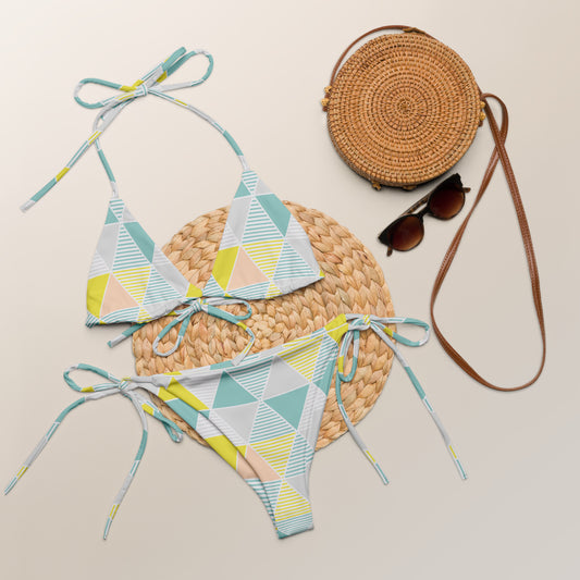 All-over print recycled string bikini