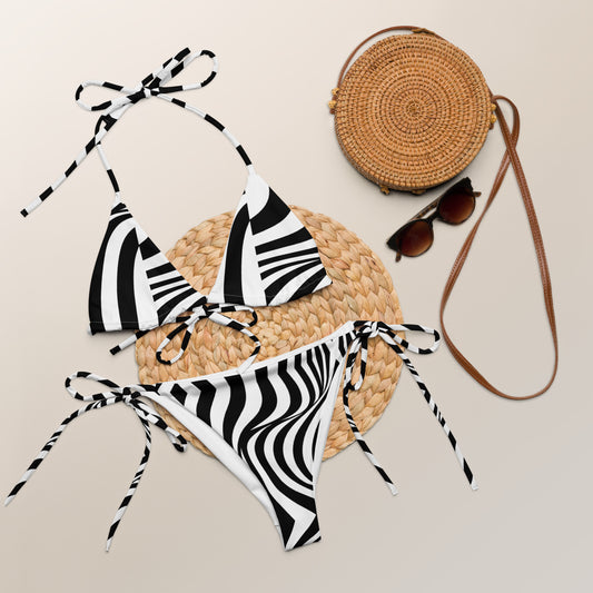 All-over print recycled string bikini