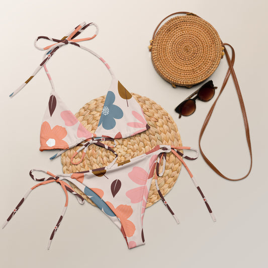 All-over print recycled string bikini