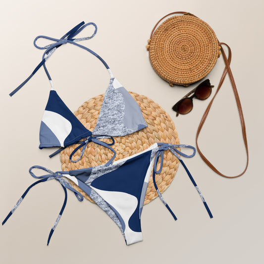 All-over print recycled string bikini
