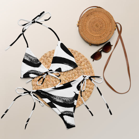 All-over print recycled string bikini