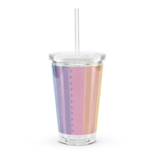 Clear plastic tumbler