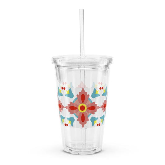Clear plastic tumbler