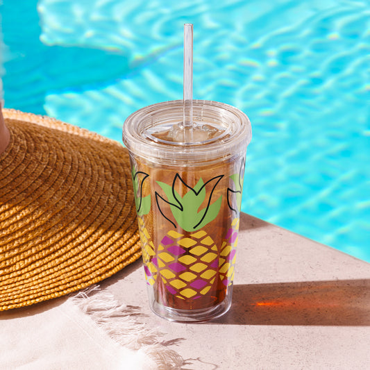 Clear plastic tumbler