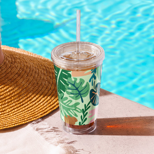 Clear plastic tumbler