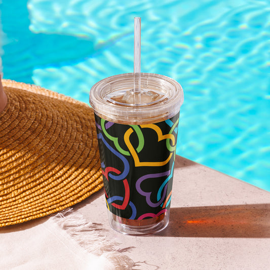 Clear plastic tumbler