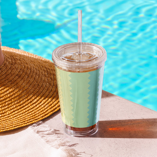 Clear plastic tumbler